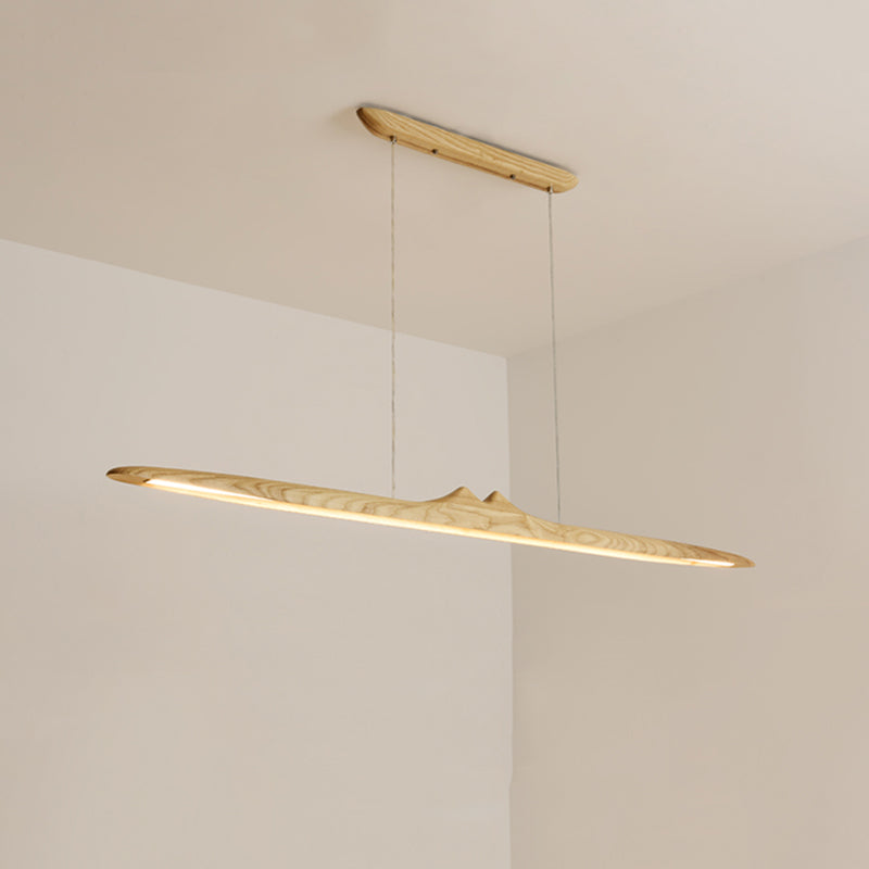 Luci a sospensione contemporanea per l'illuminazione dell'isola lineare dell'isola della cucina in legno