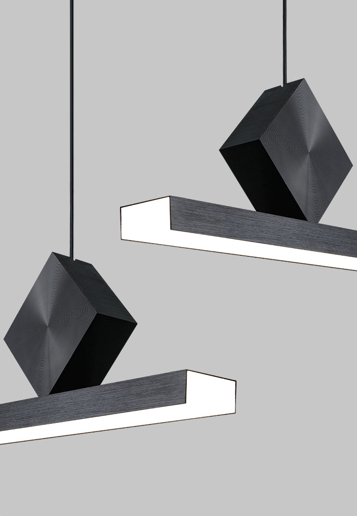 Luci a sospensione da cucina contemporanea illuminazione isola lineare luce appesa in nero