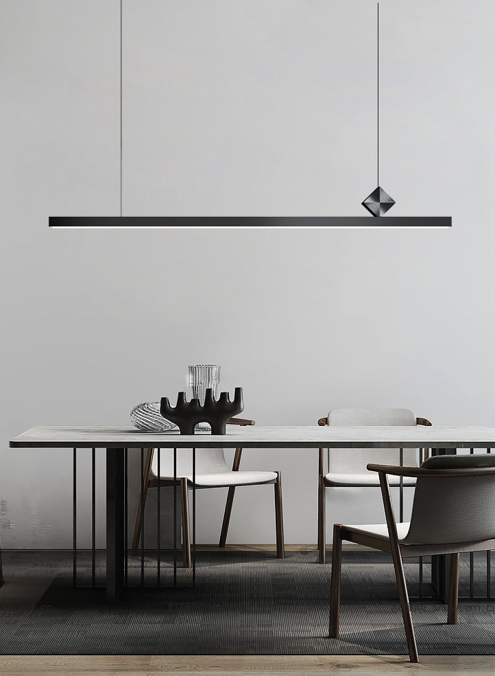 Luci a sospensione da cucina contemporanea illuminazione isola lineare luce appesa in nero