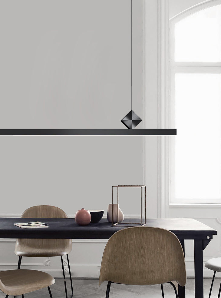 Luci a sospensione da cucina contemporanea illuminazione isola lineare luce appesa in nero