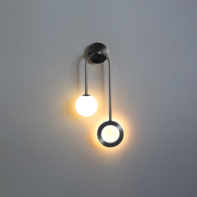 Global Wall Lamps 1-Light Modern LED Glass Wall Mount Lamp for Bedroom