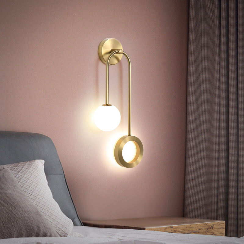 Global Wall Lamps 1-Light Modern LED Glass Wall Mount Lamp for Bedroom