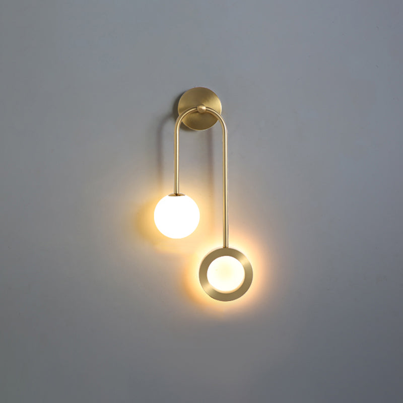 Global Wall Lamps 1-Light Modern LED Glass Wall Mount Lamp for Bedroom