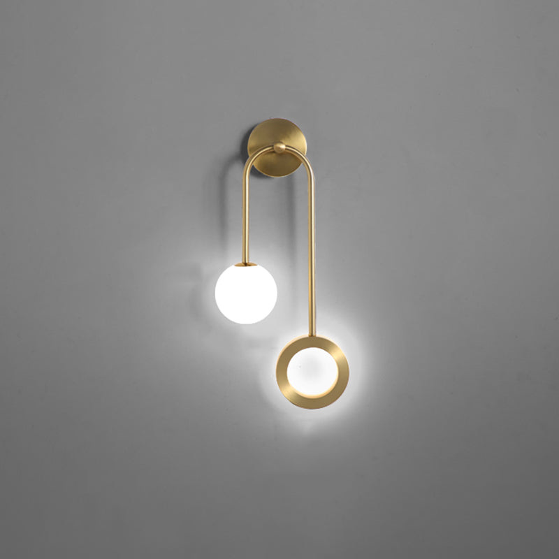 Global Wall Lamps 1-Light Modern LED Glass Wall Mount Lamp for Bedroom