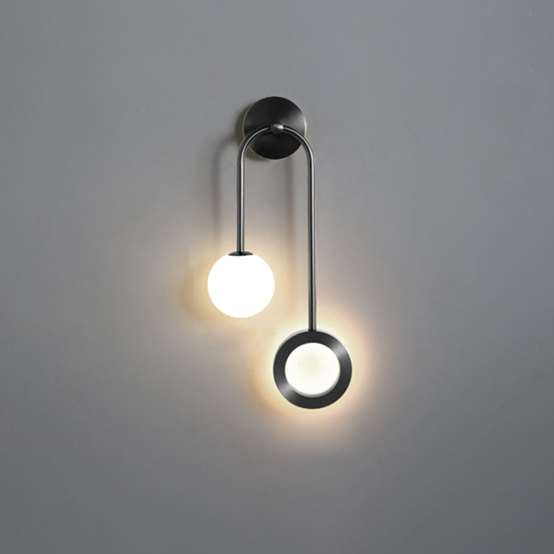 Global Wall Lamps 1-Light Modern LED Glass Wall Mount Lamp for Bedroom