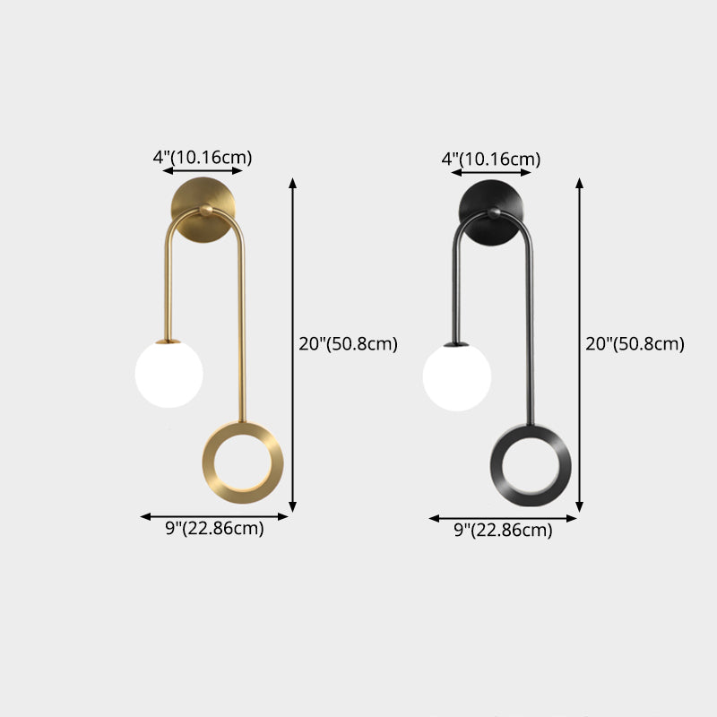 Global Wall Lamps 1-Light Modern LED Glass Wall Mount Lamp for Bedroom