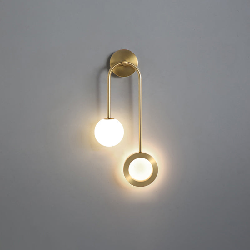 Global Wall Lamps 1-Light Modern LED Glass Wall Mount Lamp for Bedroom