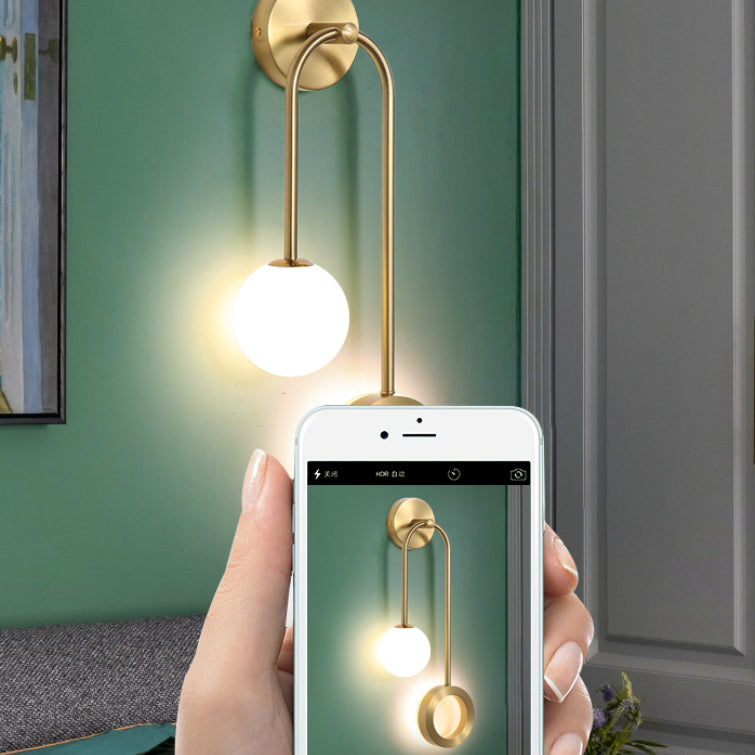 Global Wall Lamps 1-Light Modern LED Glass Wall Mount Lamp for Bedroom