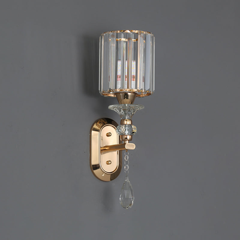 Luz de pared de cristal contemporánea Luz de apliques de 1 luz para dormitorio