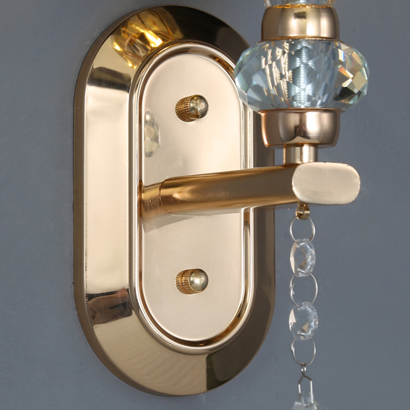 Luz de pared de cristal contemporánea Luz de apliques de 1 luz para dormitorio