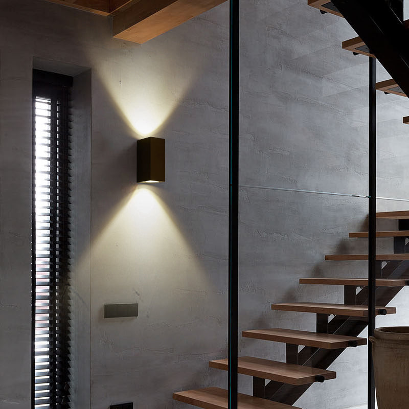 1-Licht-LED moderne schwarze Wandleuchten Aluminium im Freien Wandlampen im Freien