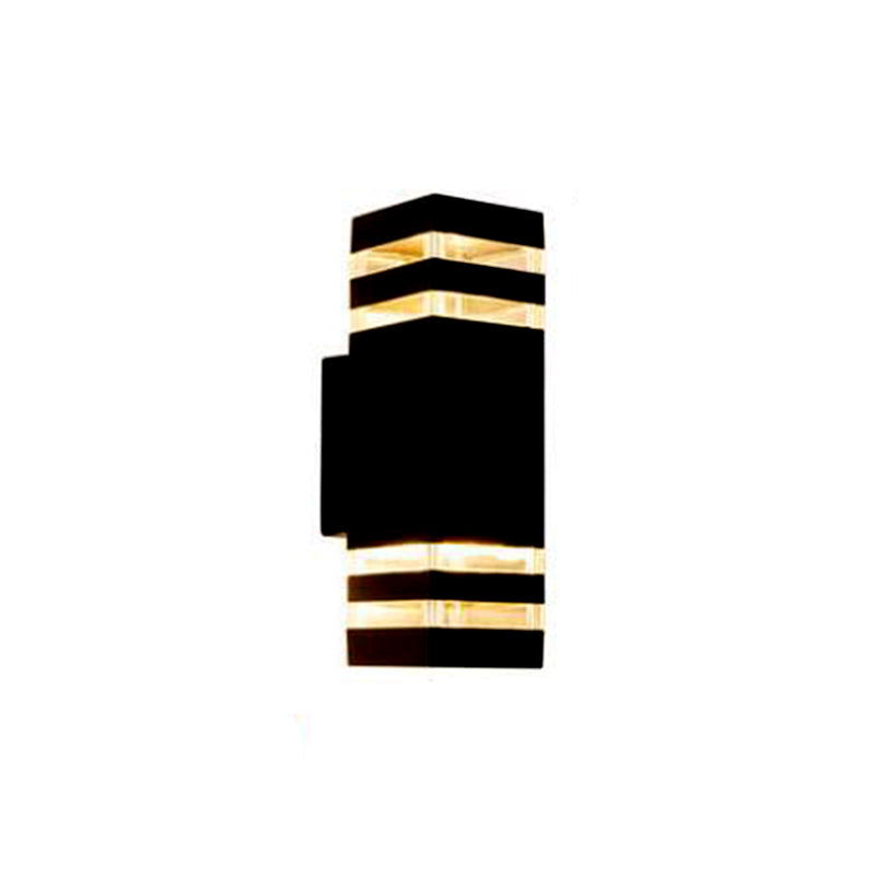 Minimalismo de aluminio Luz de luz de pared Negro al aire libre 1 luz de pared de pared Luz de pared