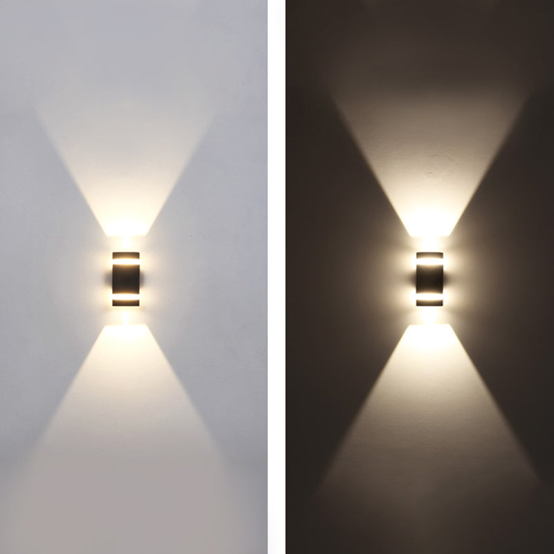 Minimalismo de aluminio Luz de luz de pared Negro al aire libre 1 luz de pared de pared Luz de pared