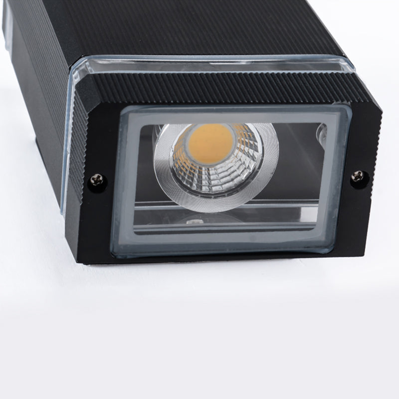 Minimalismo de aluminio Luz de luz de pared Negro al aire libre 1 luz de pared de pared Luz de pared