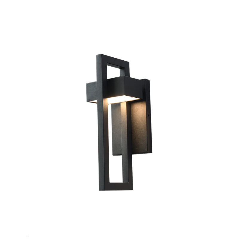 Minimalism Black Wall Light Sconces Metal Outdoor 1-Light Wall Mount Lamp