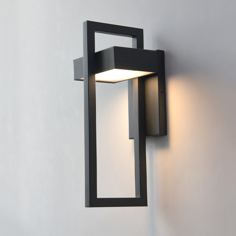 Minimalism Black Wall Light Sconces Metal Outdoor 1-Light Wall Mount Lamp