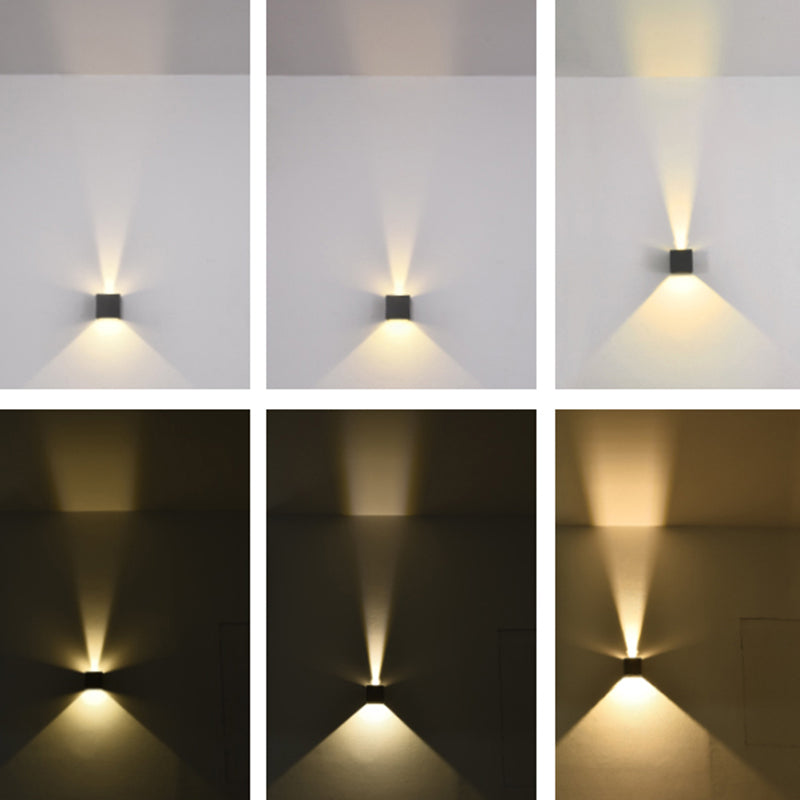 Quadratische Metallwandlampen 1-Licht-LED Moderne Außenwandhalterlampe für Garten