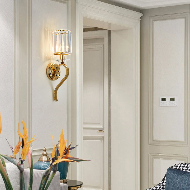 Modern Nordic Crystal Wall Lights Cylinder Wall Mounted Lamps for Living Room