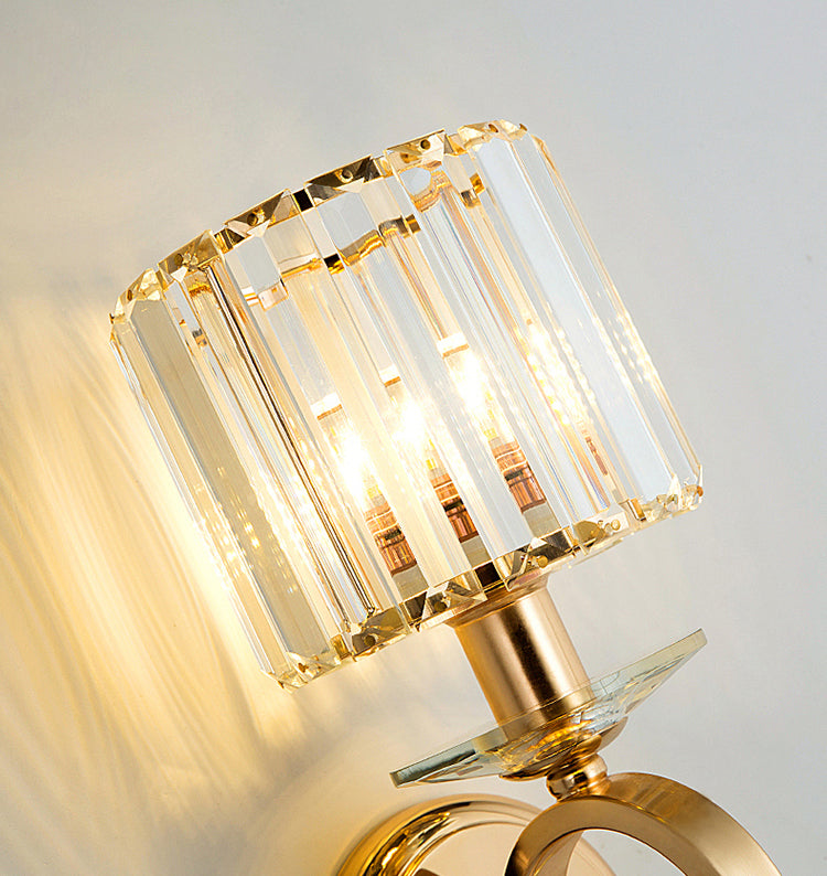 Luces de pared de cristal nórdicas modernas lámparas montadas en la pared de cilindro para sala de estar