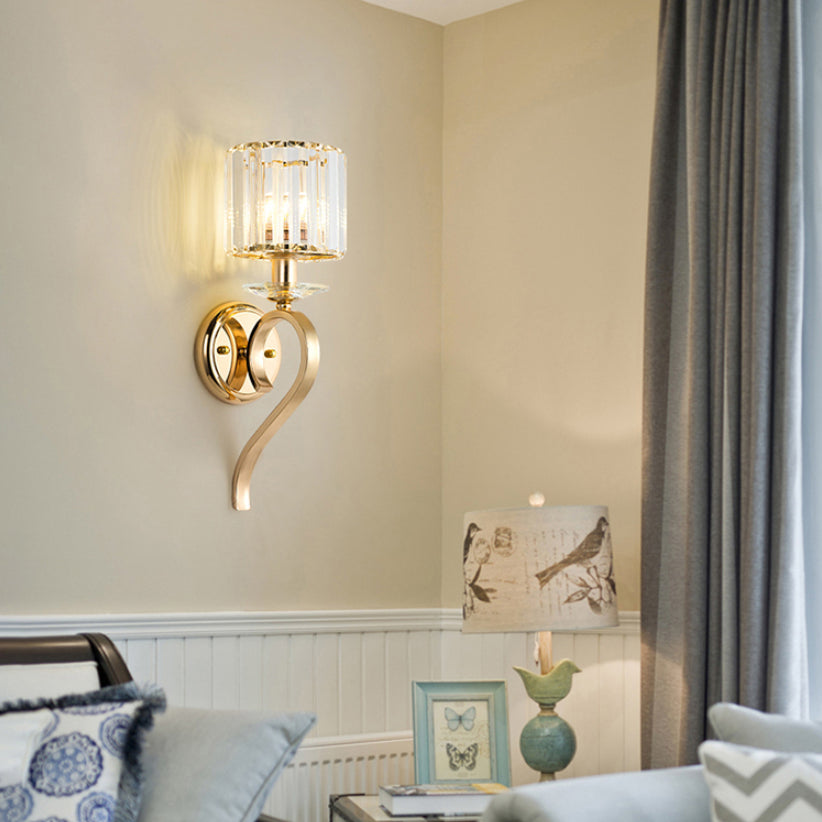 Luces de pared de cristal nórdicas modernas lámparas montadas en la pared de cilindro para sala de estar