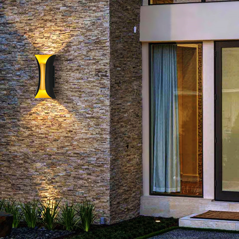 Lampada a parete curva in alluminio Stile moderno a 2 luci lampada sconce in bianco e nero