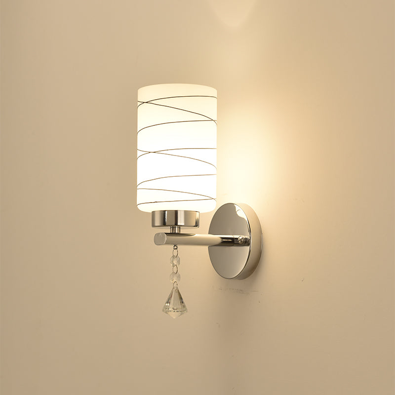 Round Disc Shade Wall Lighting Modern Simple Style Glass 1 Light Sconce Light in Gold