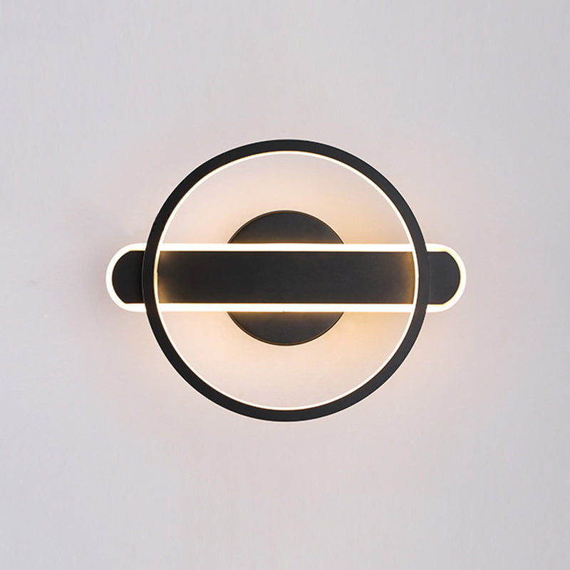 1-licht ronde wand SCONCE Moderne eenvoudige stijl glazen wandverlichting in goud en zwart