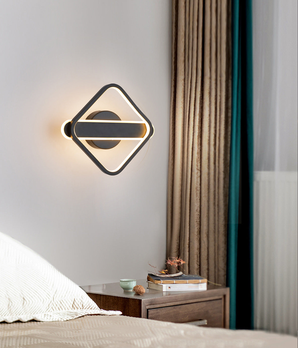 1-licht ronde wand SCONCE Moderne eenvoudige stijl glazen wandverlichting in goud en zwart