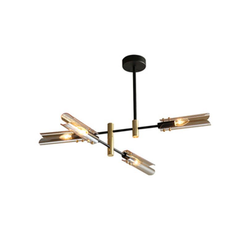 Zwart glas kroonluchter lichten Noordse moderne plafondlamp voor woonkamer voor woonkamer
