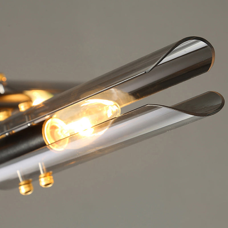 Zwart glas kroonluchter lichten Noordse moderne plafondlamp voor woonkamer voor woonkamer