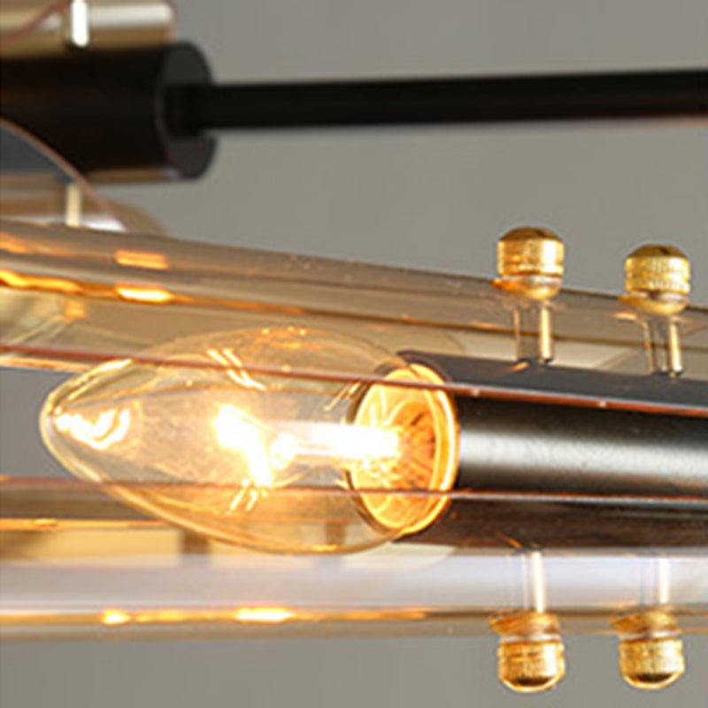 Zwart glas kroonluchter lichten Noordse moderne plafondlamp voor woonkamer voor woonkamer