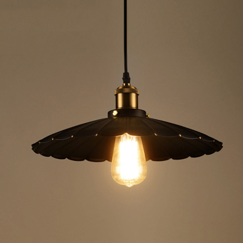 Lámpara colgante de hierro forjado de un solo colgante de color colgante industrial para cafetería para cafetería