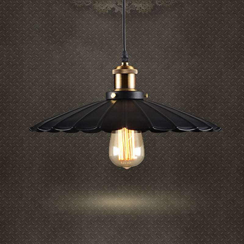 Lámpara colgante de hierro forjado de un solo colgante de color colgante industrial para cafetería para cafetería