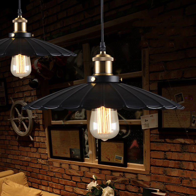 Lámpara colgante de hierro forjado de un solo colgante de color colgante industrial para cafetería para cafetería