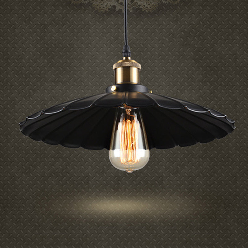 Lámpara colgante de hierro forjado de un solo colgante de color colgante industrial para cafetería para cafetería