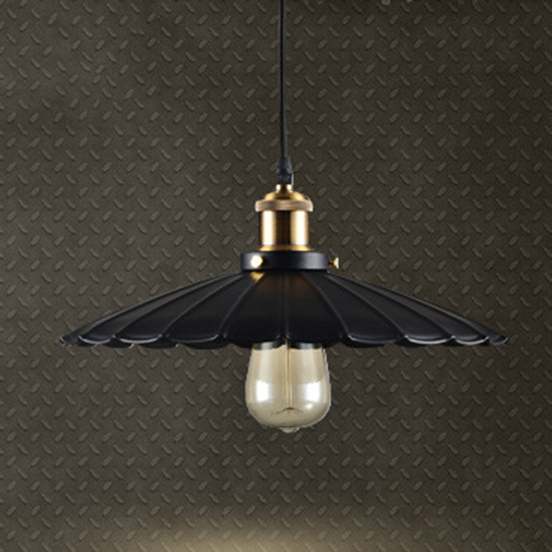 Lámpara colgante de hierro forjado de un solo colgante de color colgante industrial para cafetería para cafetería