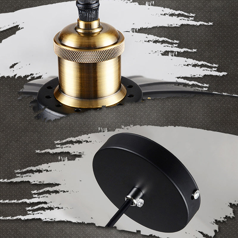 Lámpara colgante de hierro forjado de un solo colgante de color colgante industrial para cafetería para cafetería