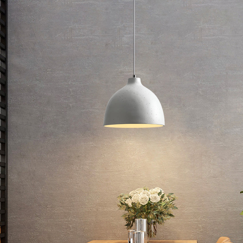 Modern Creative Single Pendant Light Resin Bowl Macaron Hanging Lamp for Dining Room