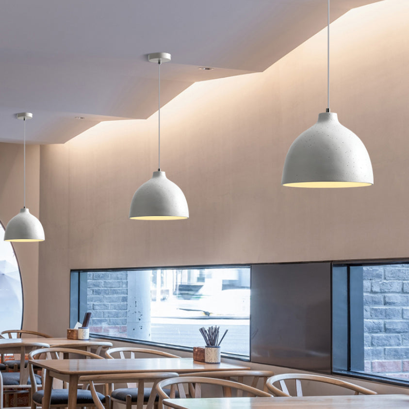 Modern Creative Single Pendant Light Resin Bowl Macaron Hanging Lamp for Dining Room