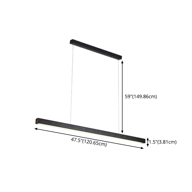 Modern Pendant Lighting for Kitchen Island Linear Pendant Lighting Hanging Lamp in Black