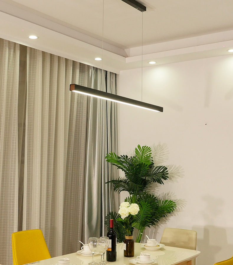 Modern Pendant Lighting for Kitchen Island Linear Pendant Lighting Hanging Lamp in Black