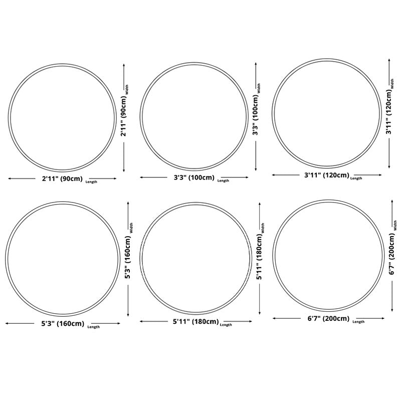 Round Blue Tone Modern Area Rug Polyester Ink Traces Carpet Non-Slip Backing Rug for Home Decoration