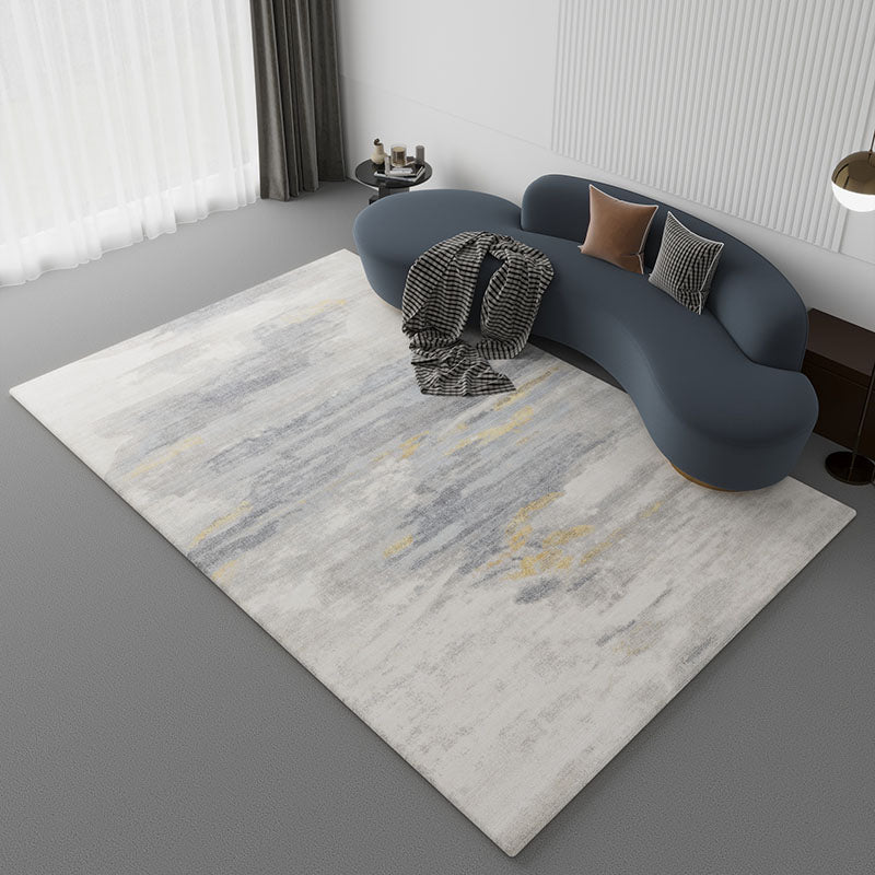 Tapis d'intérieur moderne de couleur Mélange Polyester Encre Bloolage Tapis de support sans glissement pour décoration domestique