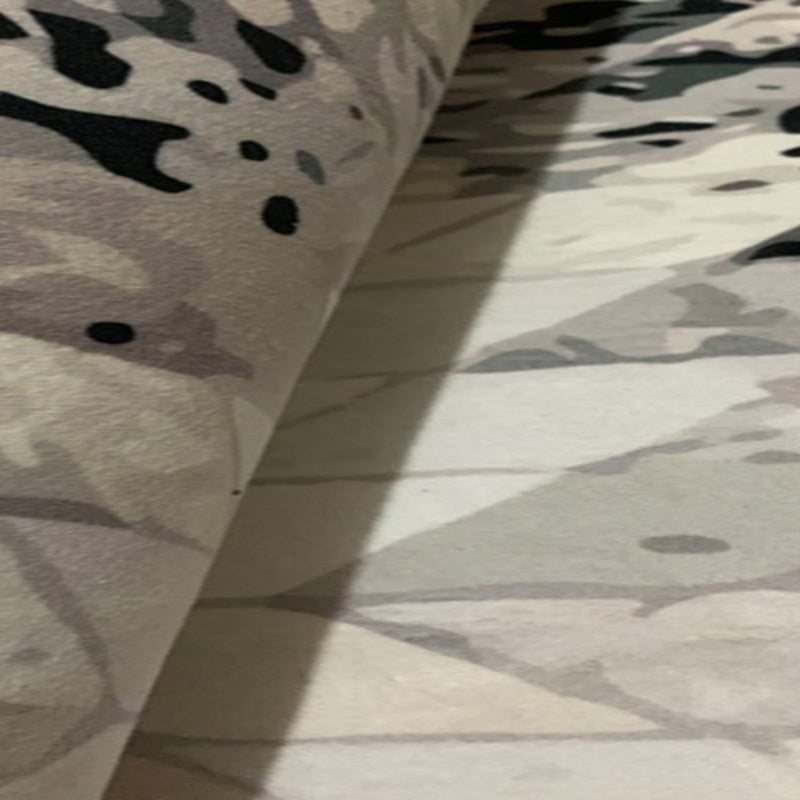 Round Grey Tone Simple Area Rug Polyester Ink Traces Rug Non-Slip Backing Indoor Rug for Living Room