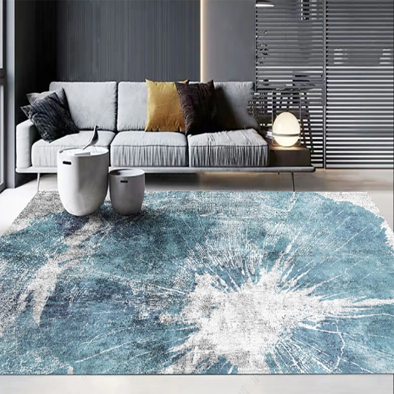 Tapis à traces d'encre de couleur unie, moderne en Polyester, avec envers antidérapant, pour la décoration de la maison