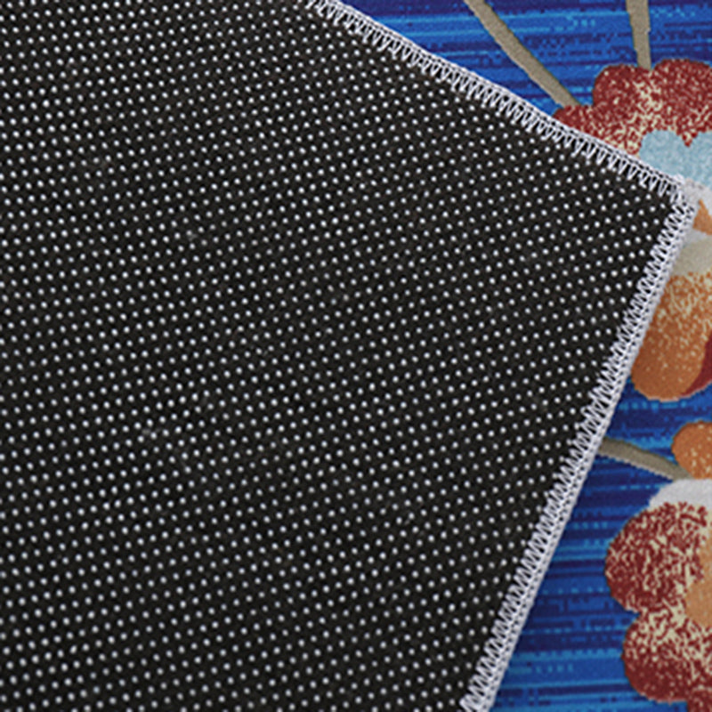 Natural Floral Printed Rug Victorian Polyester Carpet Non-Slip Backing Carpet for Living Room