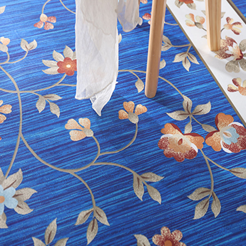 Natural Floral Printed Rug Victorian Polyester Carpet Non-Slip Backing Carpet for Living Room
