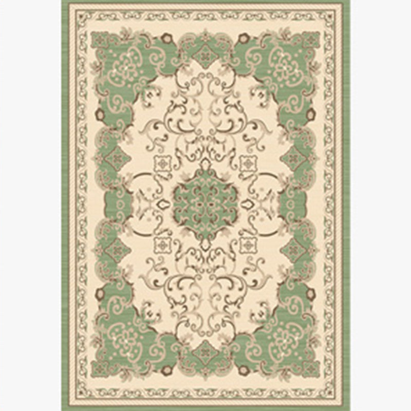 Natural Floral Printed Rug Victorian Polyester Carpet Non-Slip Backing Carpet for Living Room