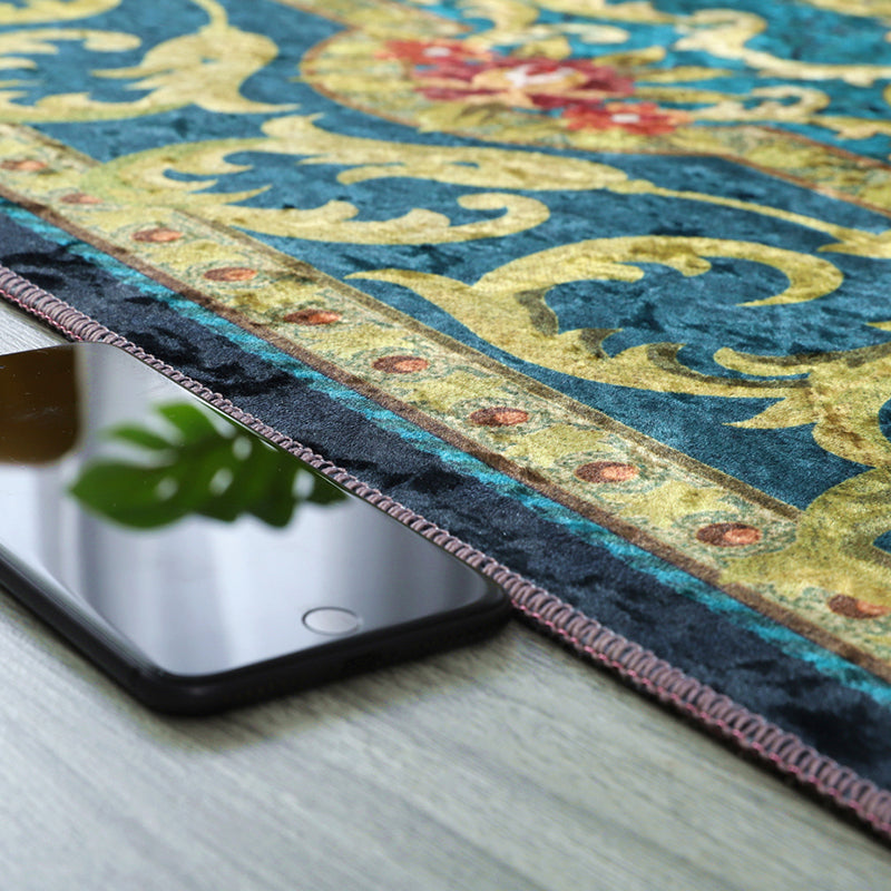 Glam European Style Rug Marble Surface Polyester Rug Non-Slip Backing Area Carpet for Home Decor