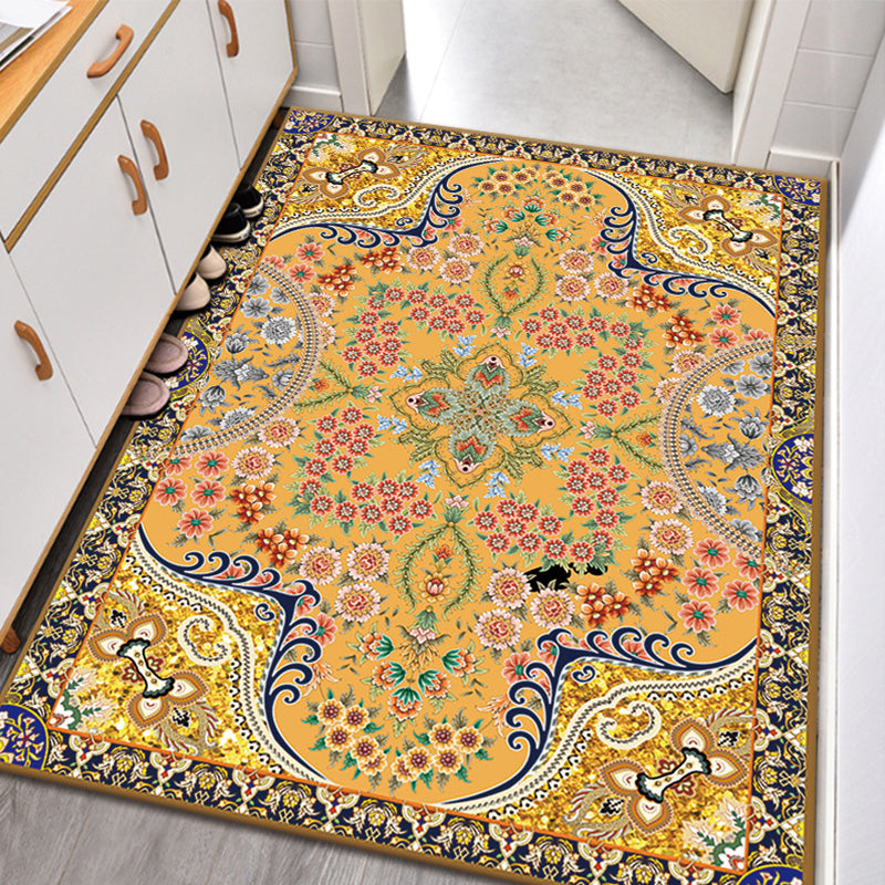 Traditional Home Decoration Carpet Symmetry Print Polyester Indoor Rug Stain Resistant Area Carpet